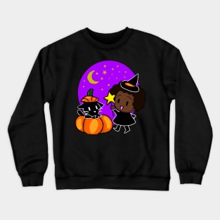 A Witch and her Black Cat Crewneck Sweatshirt